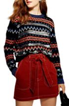 Women's Topshop Sequin Stripe Fair Isle Sweater