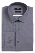 Men's Boss Jerris Slim Fit Easy Iron Check Dress Shirt .5 - Black