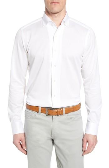 Men's Peter Millar Collection Summer Mesh Jersey Sport Shirt - White