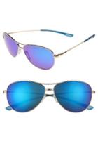 Women's Smith 'langley' 60mm Aviator Sunglasses - Gold/ Blue