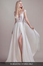 Women's Blush By Hayley Paige Soleil Illusion Lace & Chiffon A-line Wedding Dress, Size In Store Only - Ivory