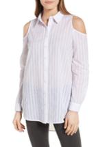 Women's Pleione Cold Shoulder Stripe Jacquard Shirt - White