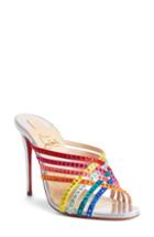 Women's Christian Louboutin Marthastrass Jewel Rainbow Sandal .5us / 38.5eu - Metallic
