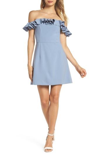 Women's French Connection Whisper Light Off The Shoulder Ruffle Dress