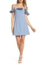 Women's French Connection Whisper Light Off The Shoulder Ruffle Dress