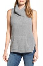 Petite Women's Two By Vince Camuto Waffle Stitch Vest P - Grey