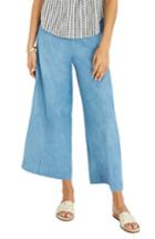 Women's Madewell Huston Chambray Pull-on Crop Pants, Size - Blue