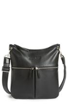 Longchamp 'veau' Leather Crossbody Bag - Black