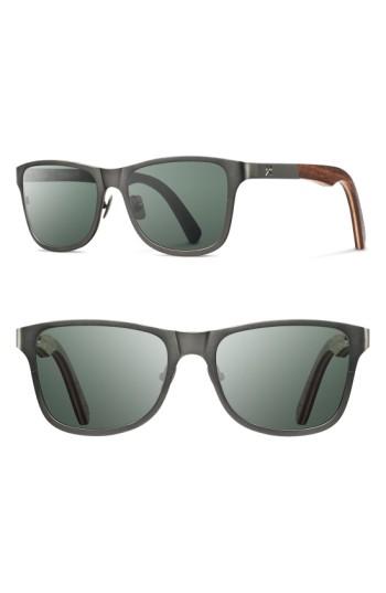 Men's Shwood 'canby' 54mm Polarized Titanium & Wood Sunglasses -