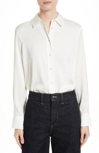Women's Vince Stretch Silk Blouse - White