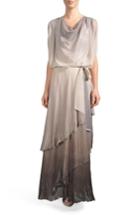 Women's Komarov Ombre Tiered Skirt Blouson Gown - Grey