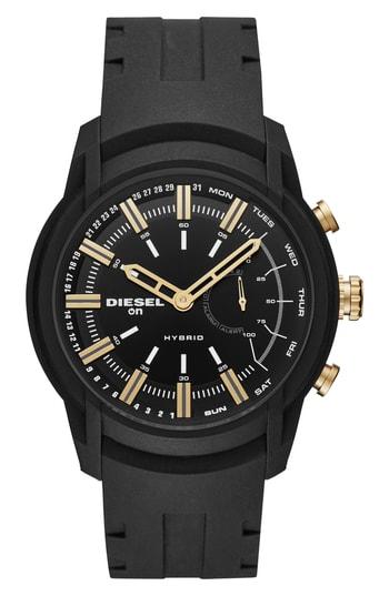 Men's Diesel Armbar Hybrid Silicone Strap Smart Watch, 44mm