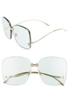 Women's Gucci 99mm Rimless Sunglasses - Gold/ Sage