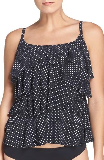 Women's Miraclesuit Pin Point Tiering Up Tankini Top