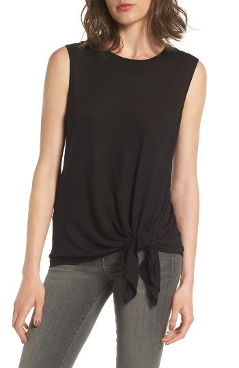 Women's Trouve Tie Front Tank, Size - Black