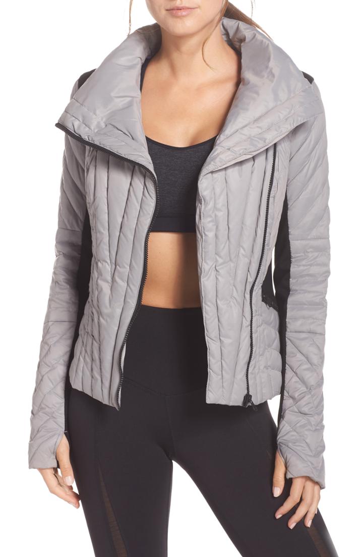Women's Blanc Noir Motion Panel Down Puffer Jacket - Grey