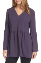 Petite Women's Halogen Tie Back Tunic Top, Size P - Purple