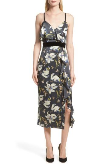 Women's Cinq A Sept Leena Floral Print Dress - Black
