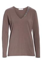 Women's Fabiana Filippi Beaded Cotton Blend Sweater Us / 38 It - Purple
