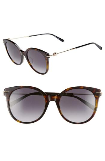 Women's Max Mara Marilyn 54mm Special Fit Cat Eye Sunglasses - Dark Havana
