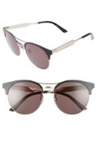 Women's Gucci 56mm Retro Sunglasses - Matte Black/ Grey