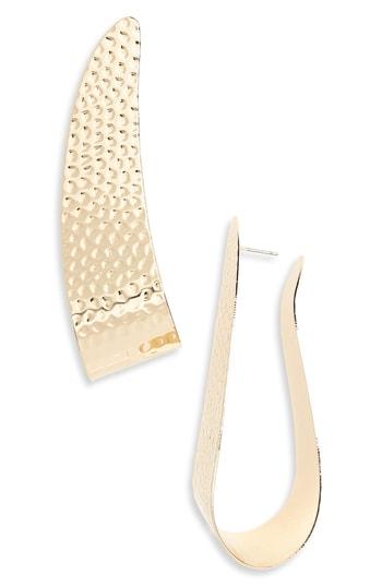 Women's Natasha Hammered Elongated Hoop Earrings