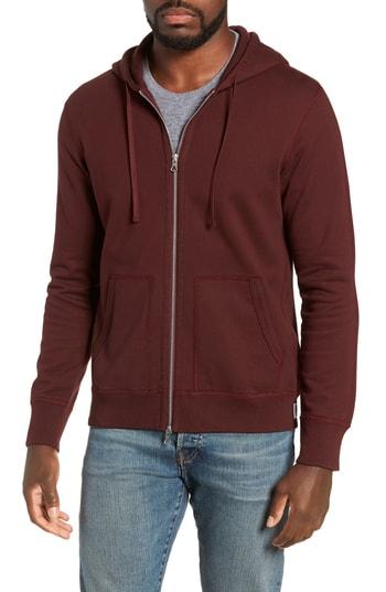 Men's Reigning Champ Core Zip Front Hoodie - Red