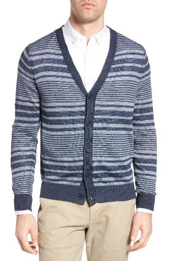 Men's Michael Bastian Stripe Linen Cardigan