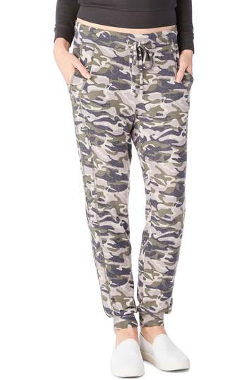 Women's Michael Stars Camo Print Drawstring Pants - Green