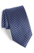 Men's David Donahue Grid Silk Tie, Size X-long - Blue