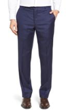 Men's Hickey Freeman Beacon Flat Front Solid Wool Trousers