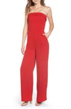 Women's Cupcakes And Cashmere Strapless Crepe Jumpsuit - Red