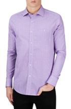 Men's Bugatchi Shaped Fit Geo Print Sport Shirt, Size - Purple