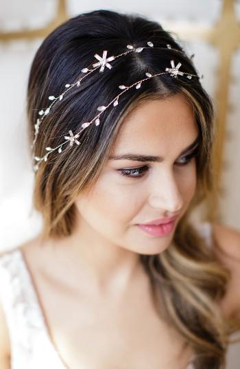 Brides & Hairpins Micah Crystal Double Banded Halo, Size - Metallic