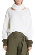 Women's Monse Wool Double-cuff Cutout Sweater - White