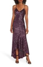 Women's Vince Camuto High/low Sequin Gown - Purple