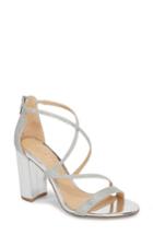 Women's Badgley Mischka Gale Block Heel Sandal .5 M - Metallic