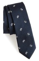 Men's Eleventy Paisley Silk Skinny Tie, Size - Blue
