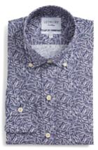 Men's Ledbury Garnaby Slim Fit Print Dress Shirt - Blue