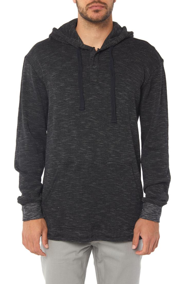 Men's O'neill Jasper Thermal Knit Pullover Hoodie - Black