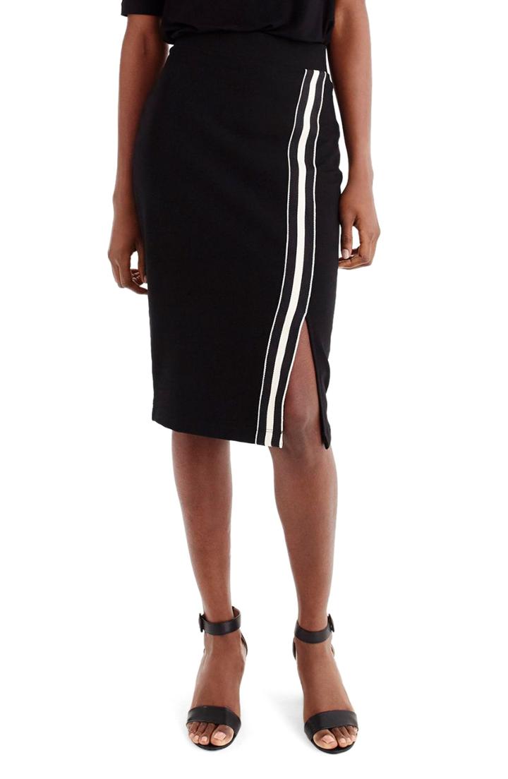 Women's Universal Standard For J.crew Track Stripe Slit French Terry Skirt