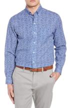 Men's Cutter & Buck Jameson Seersucker Print Sport Shirt - Blue