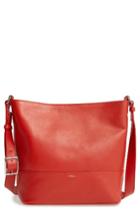 Shinola Small Relaxed Leather Hobo Bag - Red