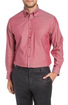 Men's Nordstrom Men's Shop Traditional Fit Non-iron Solid Dress Shirt - 34 - Red
