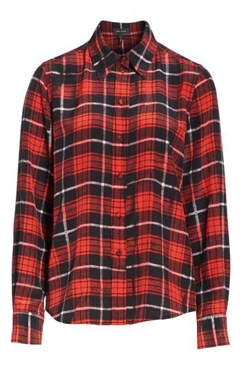 Women's Marc Jacobs Plaid Print Silk Shirt