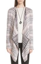 Women's St. John Collection Flagged Woven Stripe Cardigan, Size - Coral