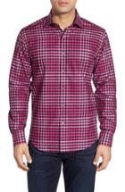 Men's Bugatchi Classic Fit Check Sport Shirt - Pink