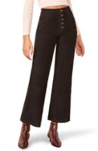 Women's Reformation Austin Button Fly Corduroy Pants - Black