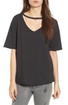 Women's Socialite Grommet Choker Tee