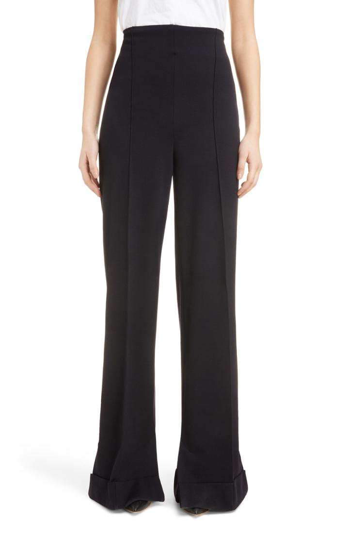 Women's Toga Wide Leg Wool Blend Pants Us / 38 Fr - Blue